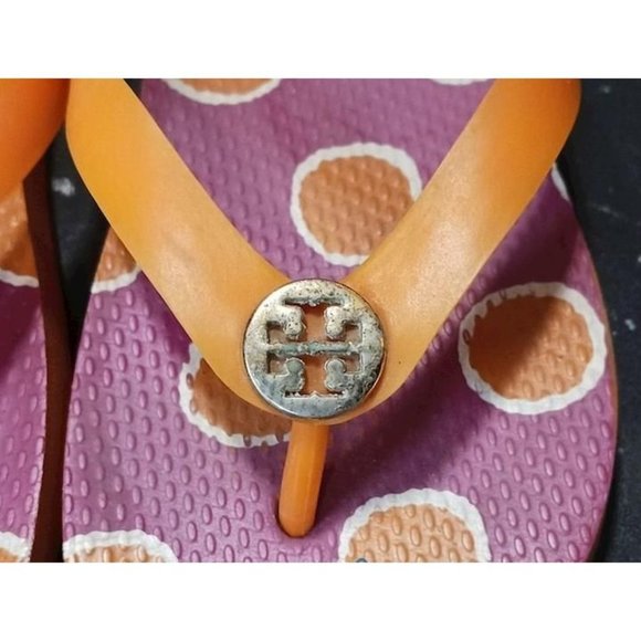 Tory Burch Pink Orange Flip Flops -- 6 - Picture 8 of 10
